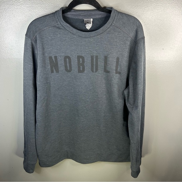 No Bull Grey Long Sleeve Crewneck Sweatshirt Cross Fit Size Mens Large - Picture 1 of 5